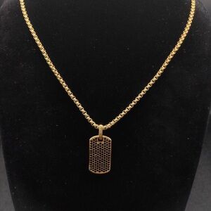 David Yurman Gold Chain Necklace with Pendant